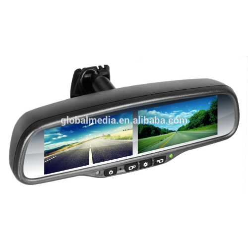 Dual 4.3 Inch Screen Car Rearview Mirror Monitor with Reverse Camera